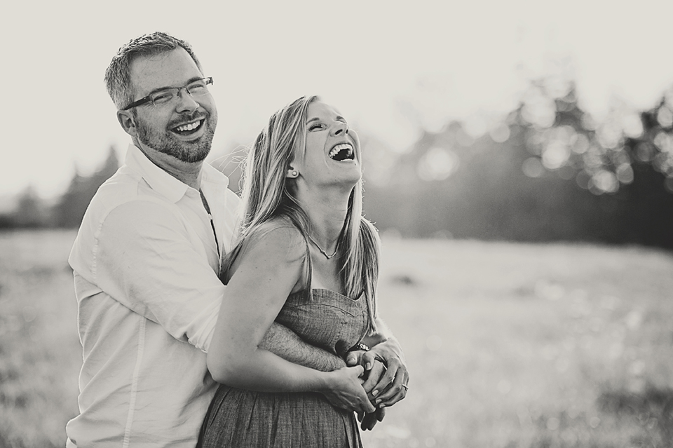 Laughing engaged couple Pictou Nova Scotia